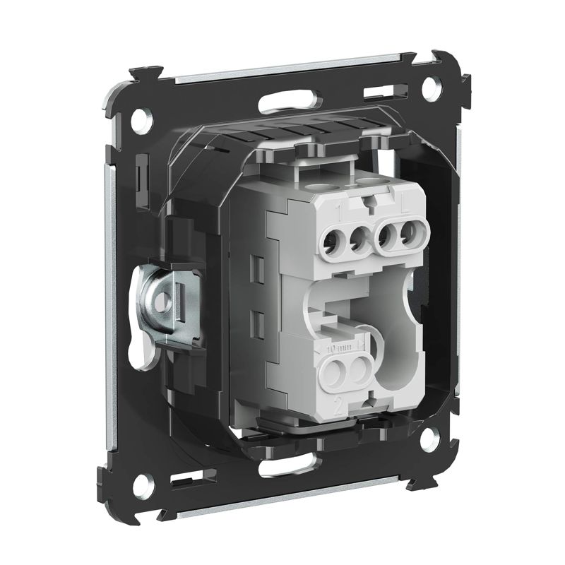  Выключатель 1-кл. 2мод. СП Avanti "Закаленная сталь" 16А сер. DKC 4404103 фото в каталоге от BTSprom.by