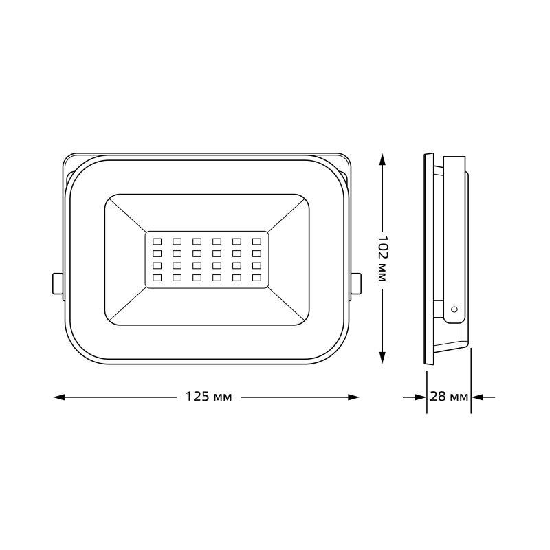  Прожектор светодиодный Qplus 20Вт 6500К IP65 2200лм 200-240В ДО черн. GAUSS 613511320 фото в каталоге от BTSprom.by