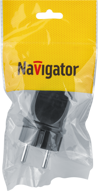  Вилка прямая 61 360 NCA-PL02-16A-E-BL с заземл. черн. Navigator 61360 фото в каталоге от BTSprom.by