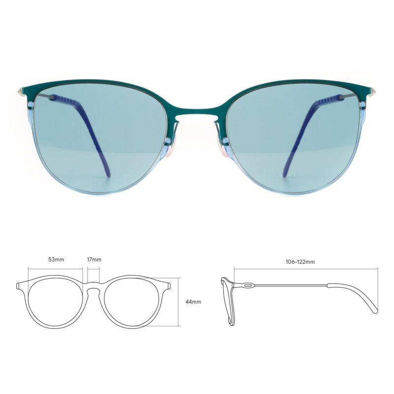  Очки солнцезащитные модель 04 титан со свет.-син. линзами бирюз. DKC TCSDTM53010001 фото в каталоге от BTSprom.by