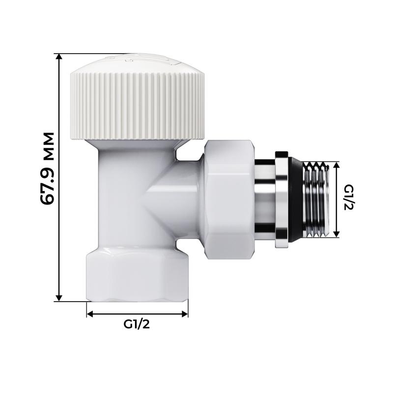  Набор термостатический угловой Design 1/2дюйм М30х1.5 бел. Royal Thermo НС-1640379 фото в каталоге от BTSprom.by