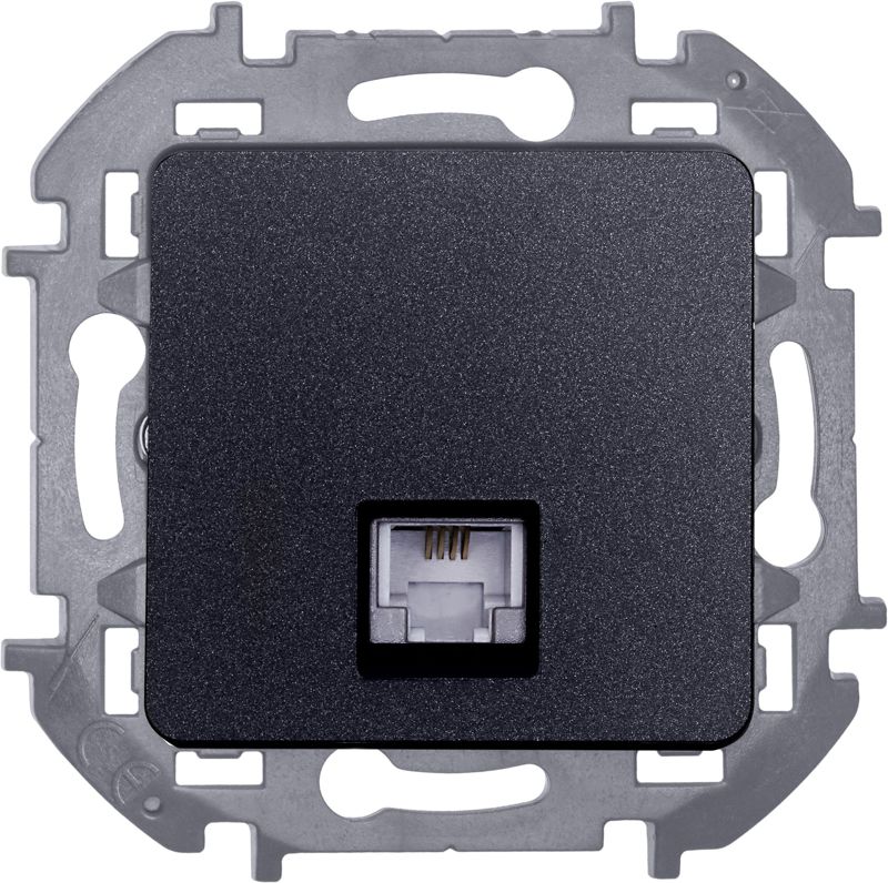  Розетка телефонная Inspiria RJ11 механизм антрацит IEK 673823 фото в каталоге от BTSprom.by