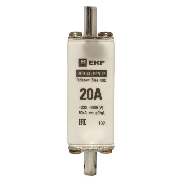  Вставка плавкая ППН-33 100/20А габарит 00C PROxima EKF fus-33/100/20 фото в каталоге от BTSprom.by