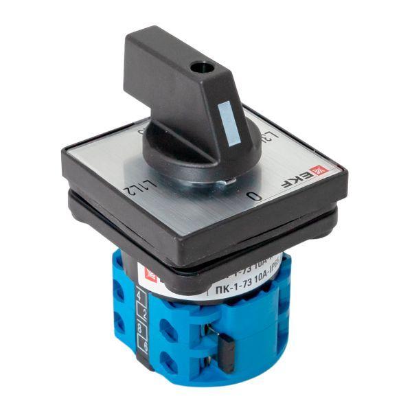  Переключатель кулачковый ПК-1-73 3п 10А для вольтметра (линейное напряжение) IP65 EKF pk-1-73-10-65 фото в каталоге от BTSprom.by