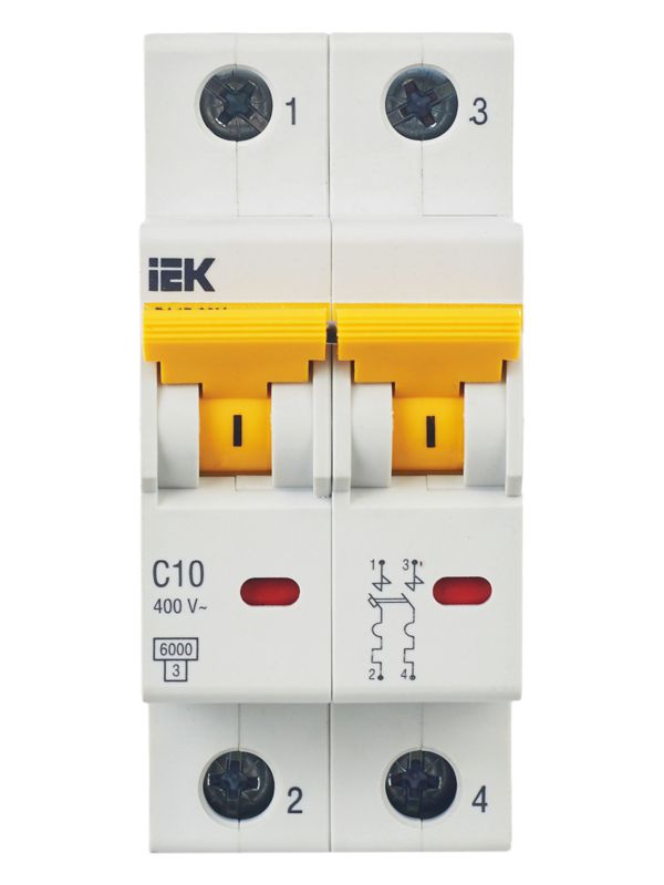  Выключатель автоматический модульный 2п C 10А 6кА ВА47-60M KARAT IEK MVA31-2-010-C фото в каталоге от BTSprom.by