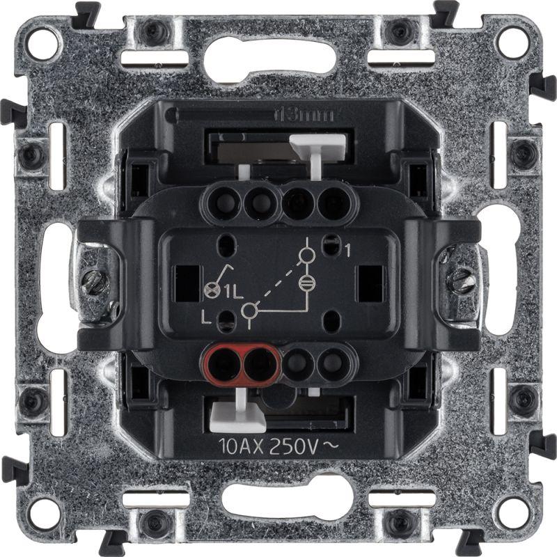  Выключатель 1-кл. СП Valena Life 10А IP20 250В 10AX с подсветкой с лицев. панелью механизм сл. кость Leg 752510 фото в каталоге от BTSprom.by