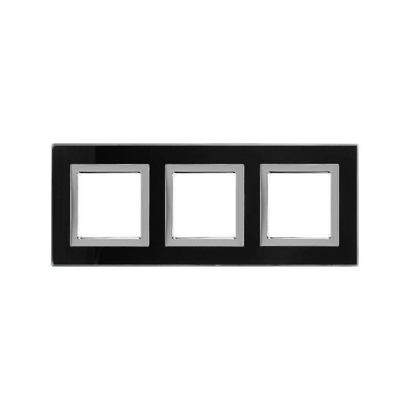 рамка 3-м 6мод. avanti натуральн. стекло черн. dkc 4402826 от BTSprom.by