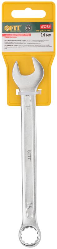  Ключ комбинированный усиленный "Гранд" CrV холодный штамп 14мм FIT 63284 фото в каталоге от BTSprom.by
