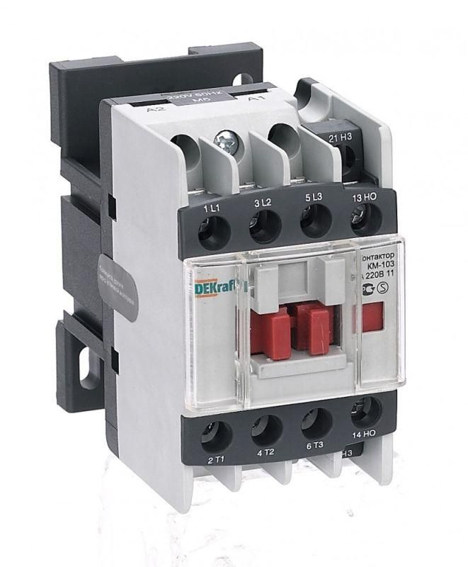 контактор км-103 9а кат. 220в ac 1но+1нз ac-3 dekraft 22103dek от BTSprom.by