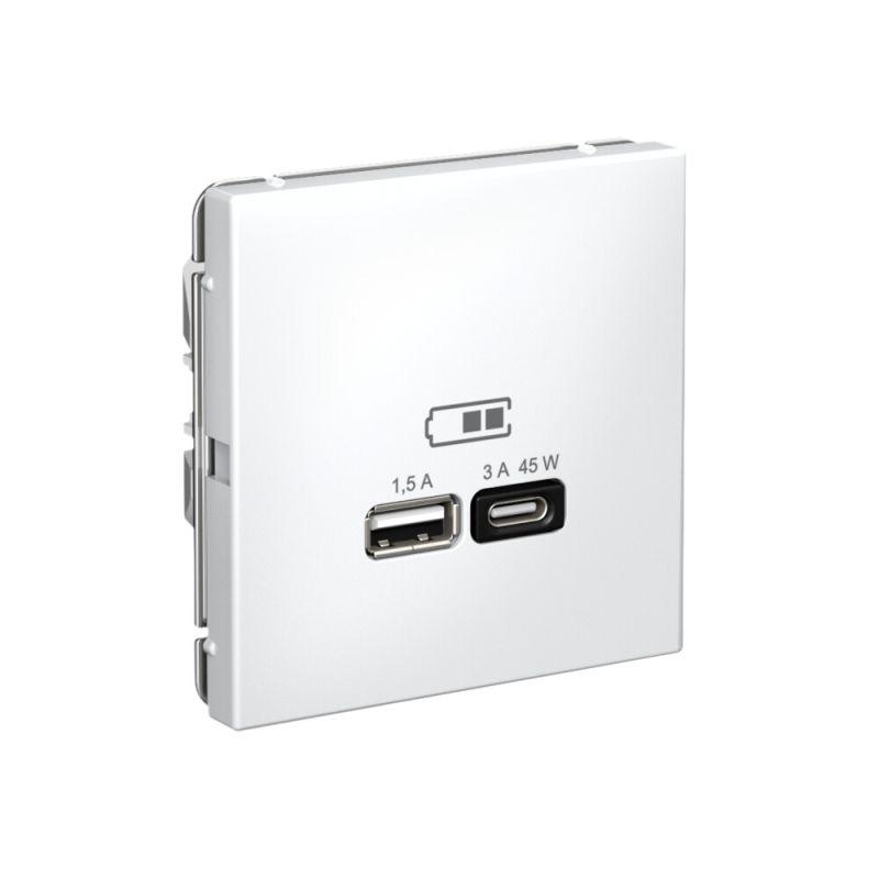  Розетка USB ArtGallery тип A+C 45Вт QC PD высокоскор. ЗУ механизм лотос SE GAL001329 фото в каталоге от BTSprom.by