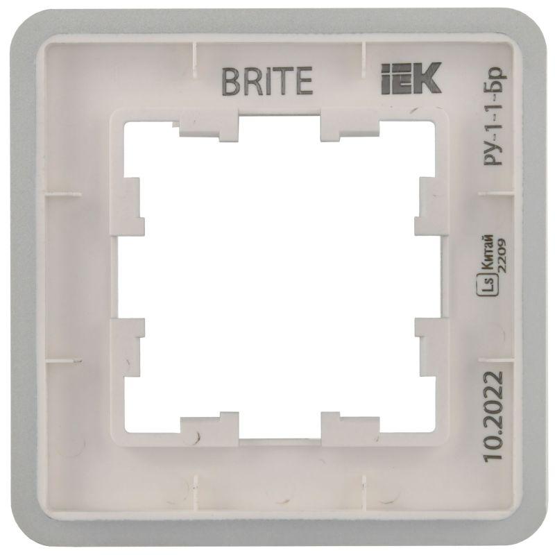  Рамка 1-м BRITE РУ-1-1-Бр метал. алюм. RE IEK BR-M12-M-01-K47 фото в каталоге от BTSprom.by