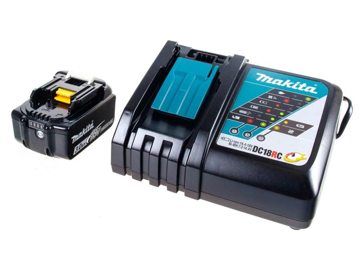 комплект аккумулятор lxt 18.0 в bl1830b 1 шт. + зарядное устройство dc18rc (набор bl1830b18v 3,0 ah 1 шт. + dc18rc) (makita) 191a25-2 от BTSprom.by