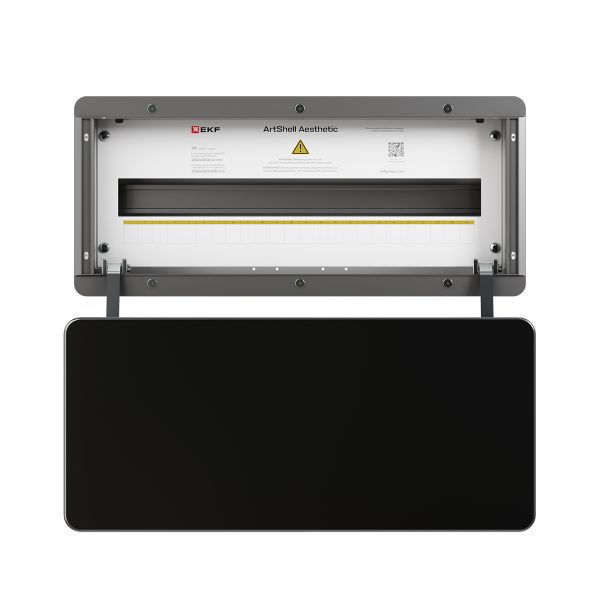  Корпус ArtShell Aesthetic силовой встраив. 24мод. черн. дверь из закал. стекла EKF artshell-a-24p-cb фото в каталоге от BTSprom.by