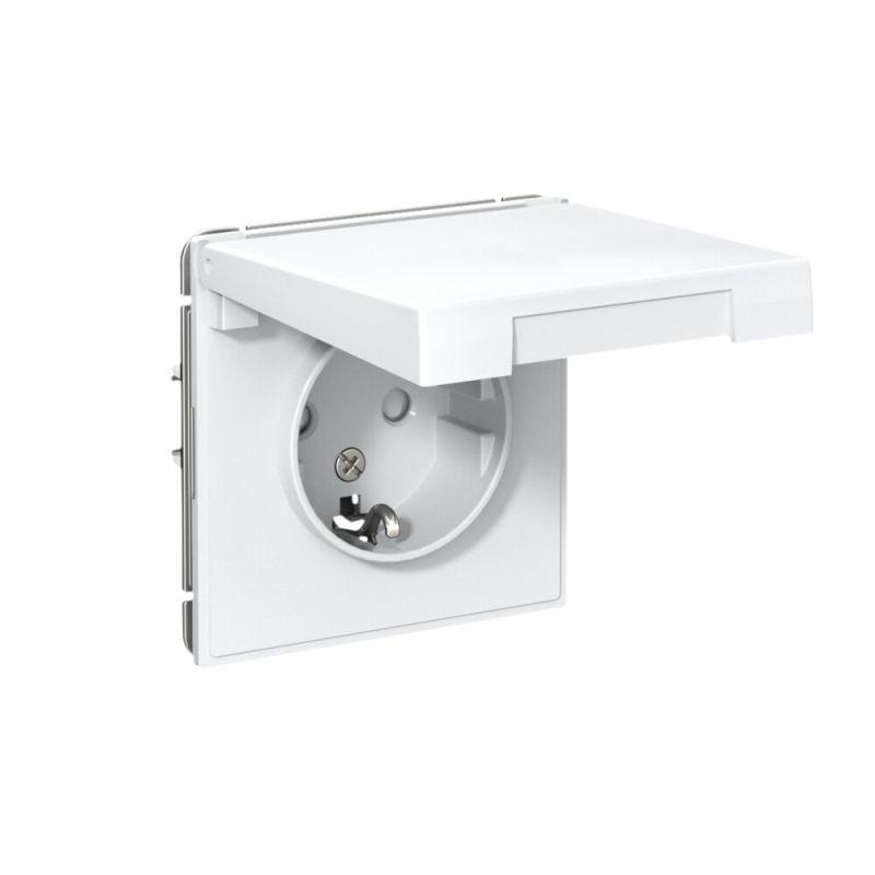  Розетка ArtGallery 16А IP20 с заземл. защ. шторки с крышкой механизм лотос SE GAL001346 фото в каталоге от BTSprom.by