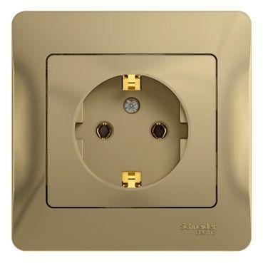 розетка 1-м сп glossa 16а ip20 с заземл. в сборе титан se gsl000442 от BTSprom.by