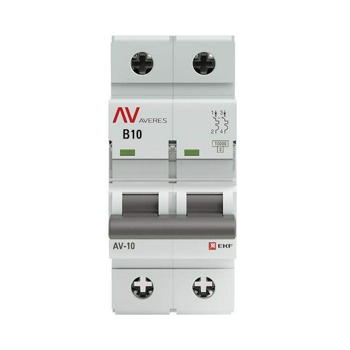 Выключатель автоматический модульный 2п B 10А 10кА AV-10 AVERES EKF mcb10-2-10B-av фото в каталоге от BTSprom.by  Выключатель автоматический модульный 2п B 10А 10кА AV-10 AVERES EKF mcb10-2-10B-av фото в каталоге от BTSprom.by