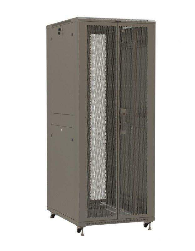 шкаф напольный 19дюйм 42u 2055х600х800мм (вхшхг) передняя и задняя распашные перфор. двери (75%) ручка с замком (ral 7035) (разобранный) ttr-4268-dd-ral7035 сер. hyperline 431994 от BTSprom.by