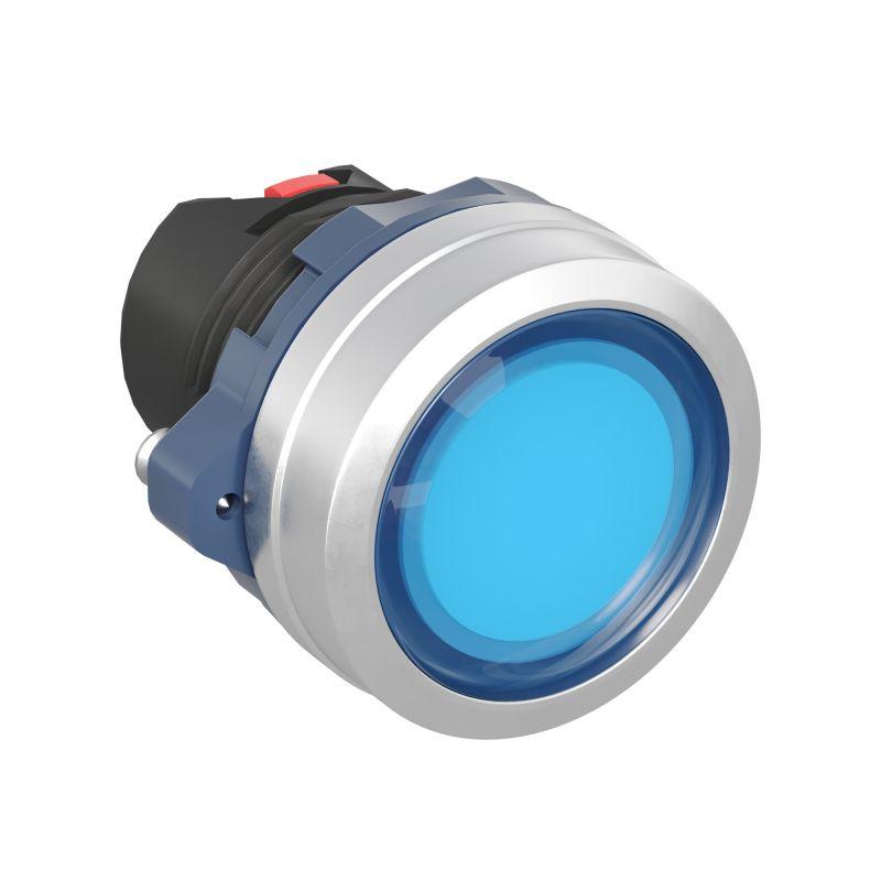 головка кнопки плоская с фиксацией алюм. кольцо прозр. син. dkc m22p-fllba от BTSprom.by
