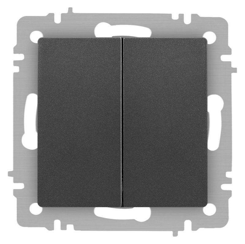 переключатель 2-кл. сп accent 6-107-07 10а ip20 250в al/cu графит intro б0063568 от BTSprom.by