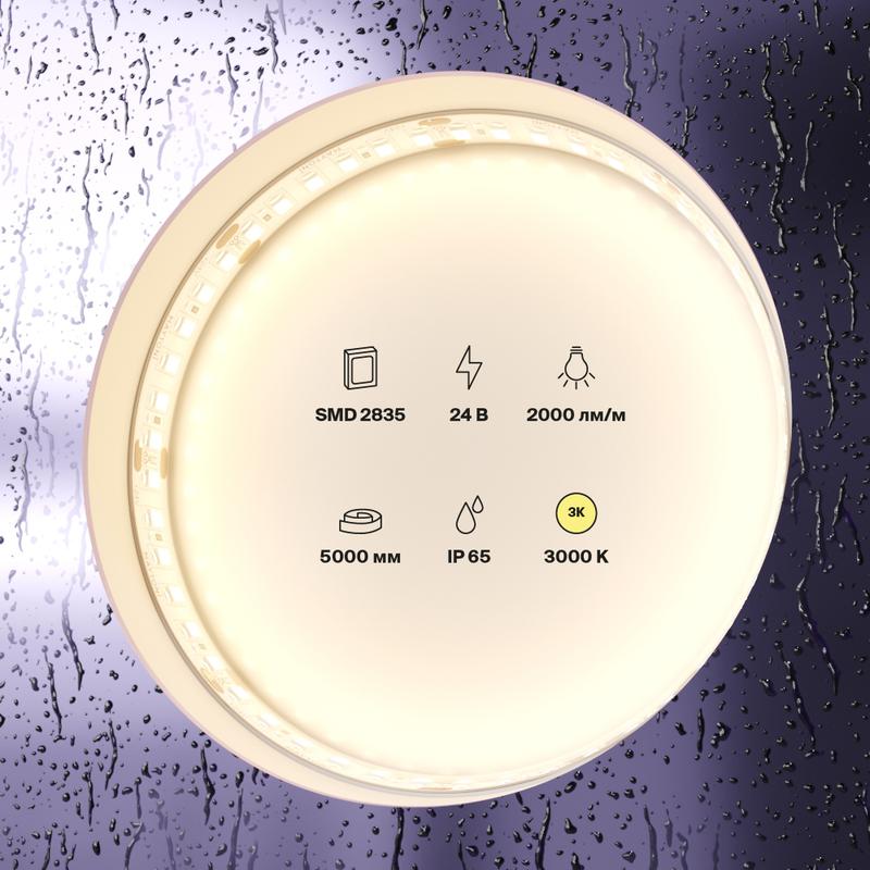  Лента светодиодная 24В 2835 20Вт/м 3000К IP65 (уп.5м) Maytoni 10157 фото в каталоге от BTSprom.by