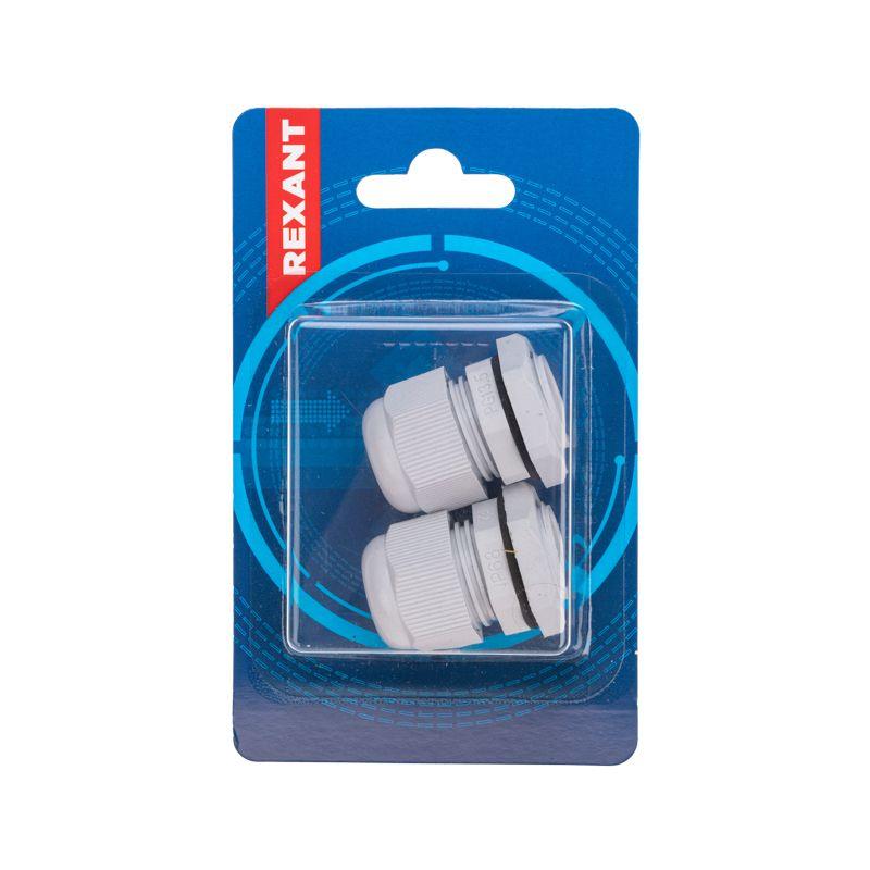  Ввод кабельный PG-13.5 (6-12мм) сер. комплект (уп.2шт) Rexant 07-8013-A2 фото в каталоге от BTSprom.by