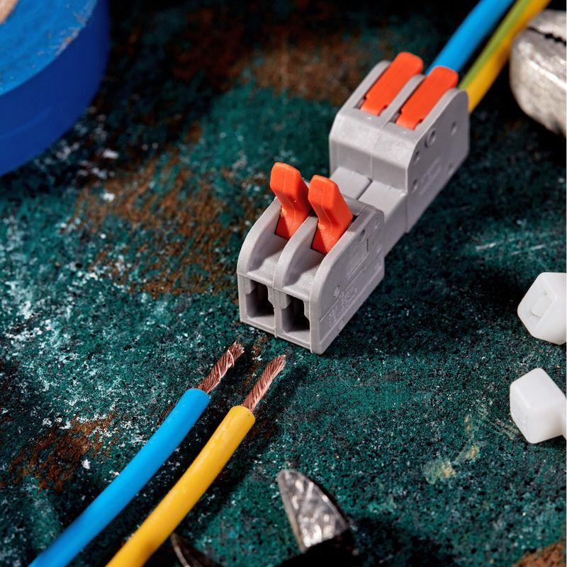  Клемма СМК 222-422R проходная разъемная 2 полюса сер. 0.2-2.5/4кв.мм Rexant 07-5262 фото в каталоге от BTSprom.by