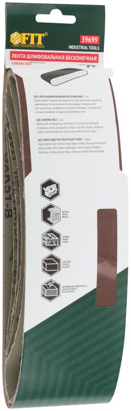  Лента шлифовальная бесконечные водостойкие на тканевой основе (уп.5шт) 75х533мм Р 240 FIT 39699 фото в каталоге от BTSprom.by