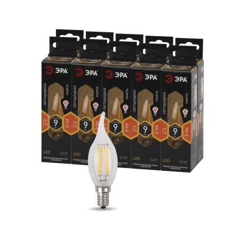 Лампа светодиодная филаментная F-LED BXS-9W-827-E14 BXS 9Вт свеча на ветру E14 тепл. бел. ЭРА Б0047003 фото в каталоге от BTSprom.by