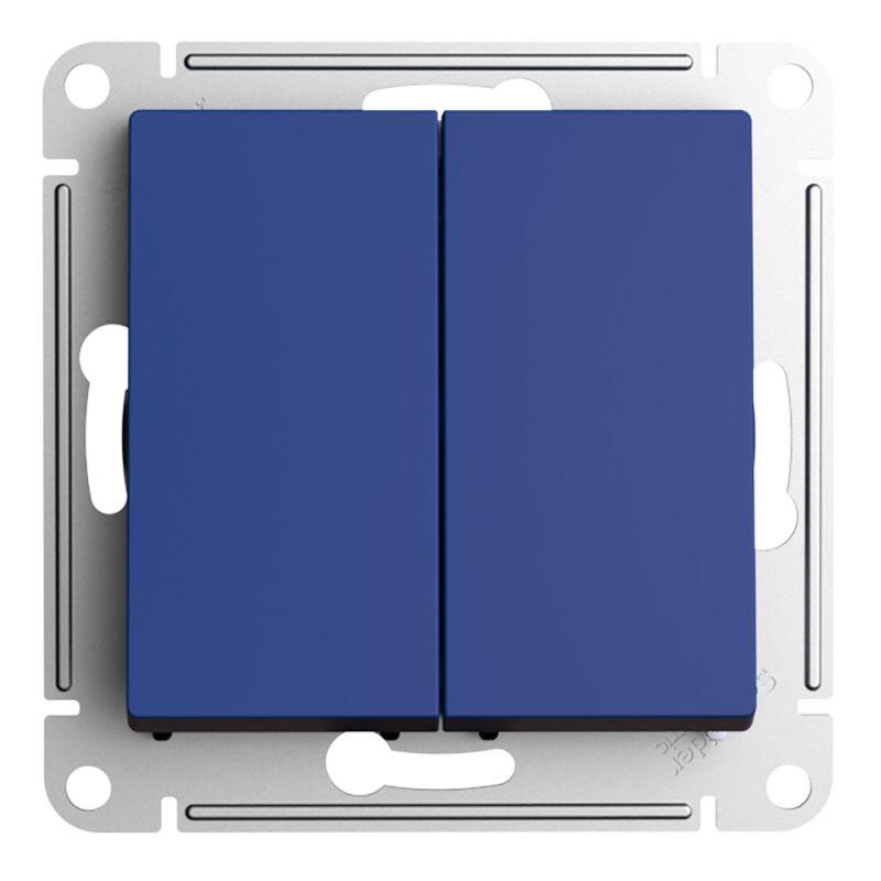  Выключатель 2-кл. AtlasDesign (сх. 5) 10AX механизм аквамарин SE ATN001151 фото в каталоге от BTSprom.by