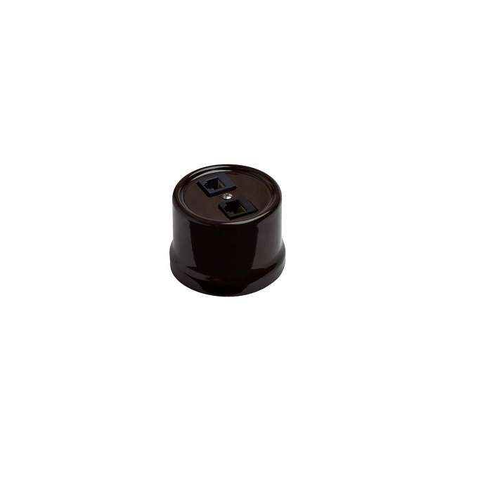 розетка компьютерная 2-м оп лизетта rj45 10а ip20 ретро кат.5e abs-пластик корич. bironi b1-302-22 от BTSprom.by