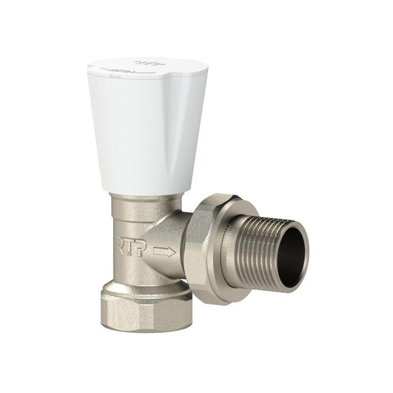 вентиль для радиатора угловой латунь 1/2дюйм никель (инд. упак.) rtp 34861 от BTSprom.by