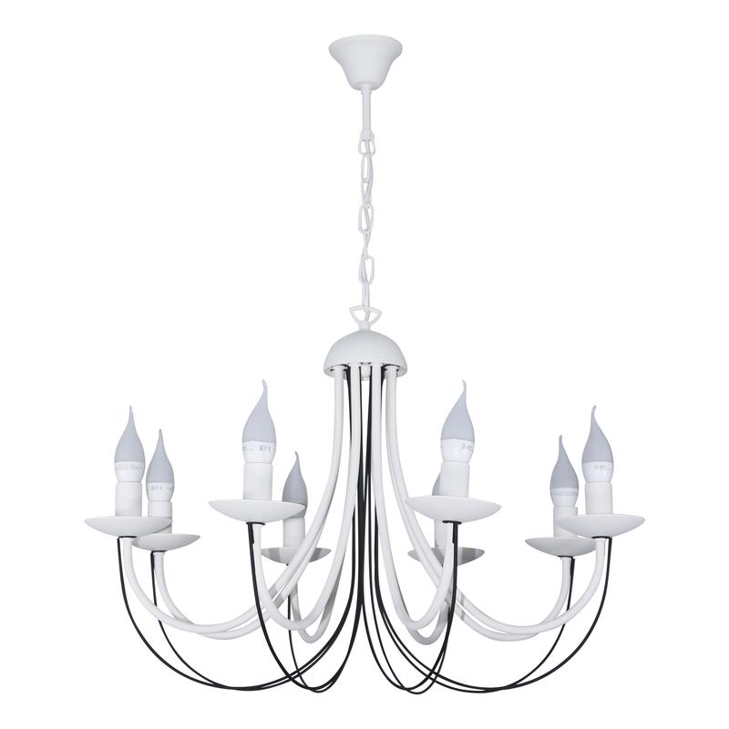 светильник "астра" 281 нсб 01-8х60-108 e14 (им) подвесной бел. муар./черн. муар. элетех 1005405423 от BTSprom.by