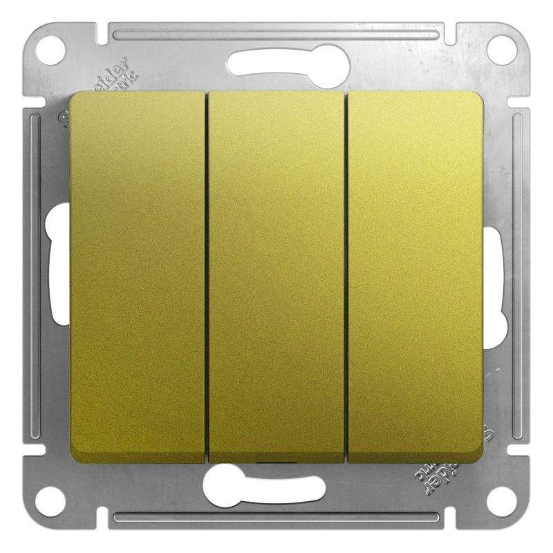 выключатель 3-кл. сп glossa 10а ip20 (сх. 3) 10ax механизм фисташк. se gsl001031 от BTSprom.by