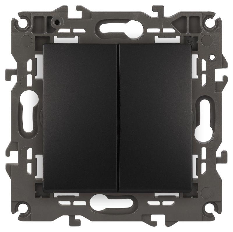 переключатель 2-кл. сп elegance 14-1106-05 10а ip20 250в 10ax механизм антрацит эра б0034247 от BTSprom.by