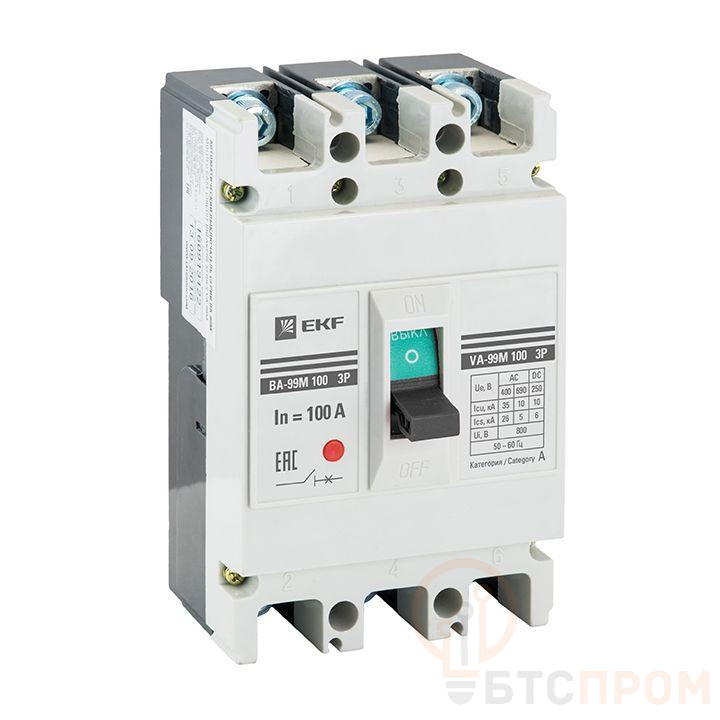 Выключатель автоматический 3п 100/100А 35кА ВА-99М PROxima электромагн. расцеп. EKF mccb99-100-100m-ma фото в каталоге от BTSprom.by  Выключатель автоматический 3п 100/100А 35кА ВА-99М PROxima электромагн. расцеп. EKF mccb99-100-100m-ma фото в каталоге от BTSprom.by