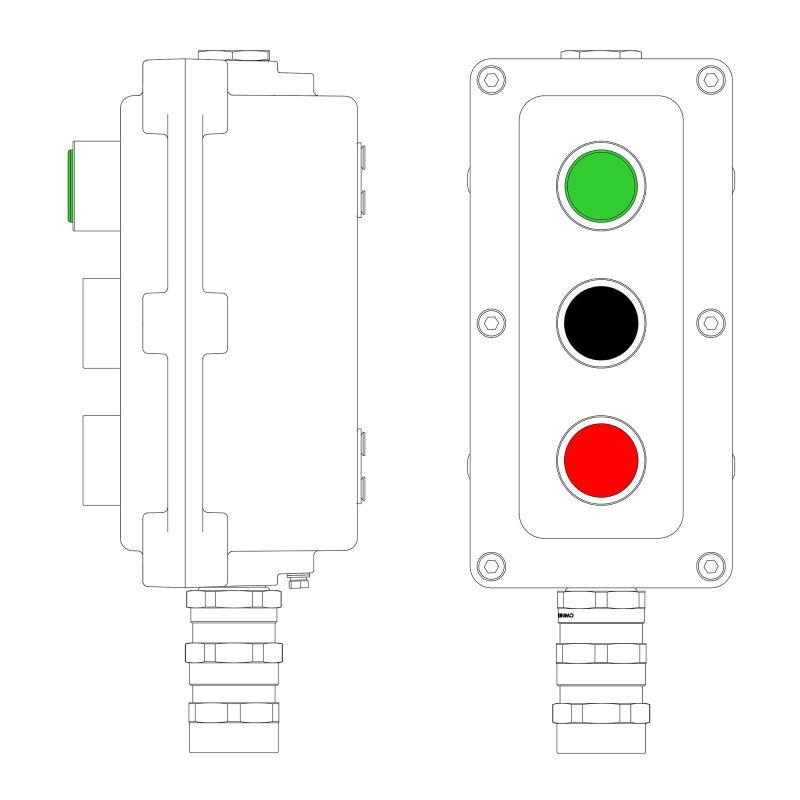 пост управления взрывонепроницаемый из алюм. lcsd-03-b-mc-l1g(220)x1-p1b(11)x1-p1r(11)x1-pcmb-ka3mhk dkc lcsd21000106 от BTSprom.by