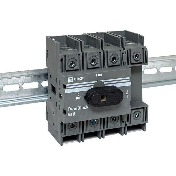  Рубильник 4п 63А с рукояткой управления для прямой установки TwinBlock EKF tb-63-4p-f фото в каталоге от BTSprom.by