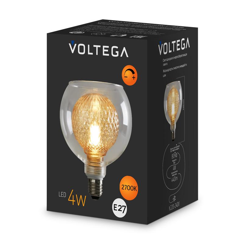 Лампа светодиодная Loft Led G125 4Вт 2700К E27 DIM Voltega 8546 фото в каталоге от BTSprom.by