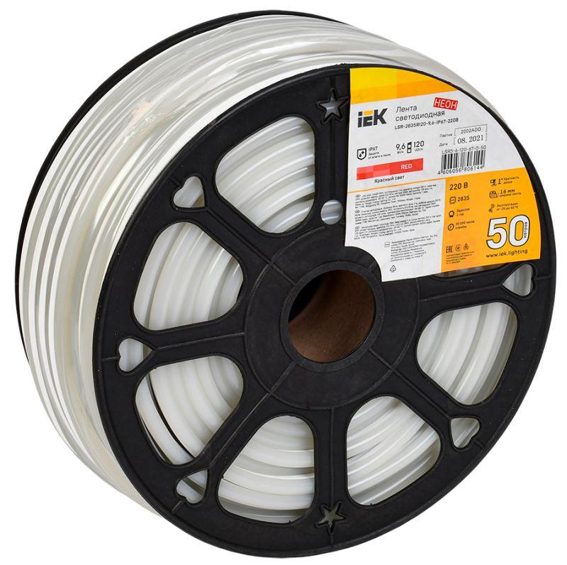 лента светодиодная "неон" lsr-2835r120-9.6-ip67-220в (уп.50м) iek lsr5-6-120-67-0-50 от BTSprom.by