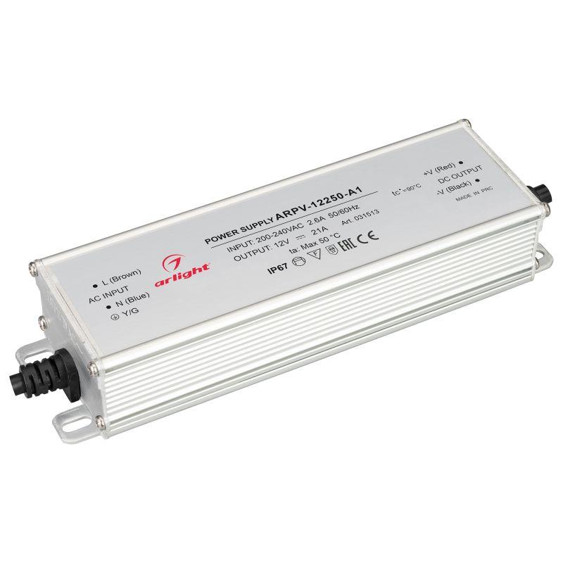 блок питания arpv-12250-a1 12в 21а 252вт ip67 метал. 3 года arlight 031513 от BTSprom.by