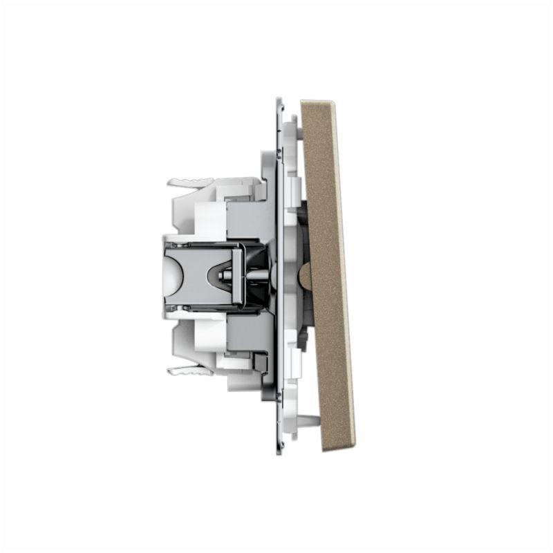  Переключатель 2-кл. ArtGallery 10AX быстрозажим. клем. механизм шампань SE GAL000565S фото в каталоге от BTSprom.by