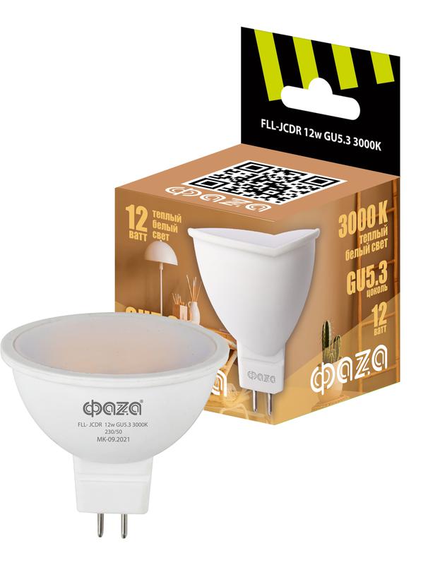 лампа светодиодная fll-jcdr 12вт mr16 3000к тепл. бел. gu5.3 230в 50гц фаzа 5038684 от BTSprom.by