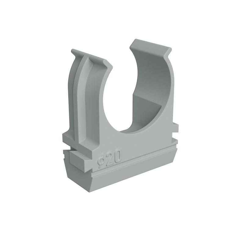 держатель для труб (клипса) km-kk-20 d20мм пластик сер. (уп. 100шт) км lo67225 от BTSprom.by