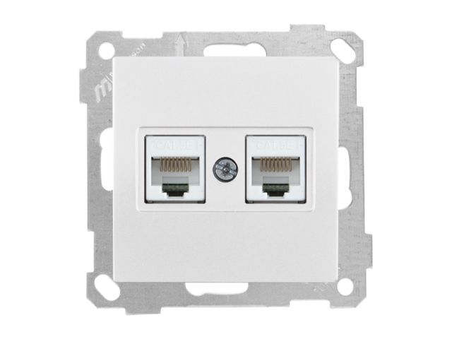 розетка компьютерная 2xrj45 (cat5e) белая, elitra, mutlusan 2270 138 0101 от BTSprom.by