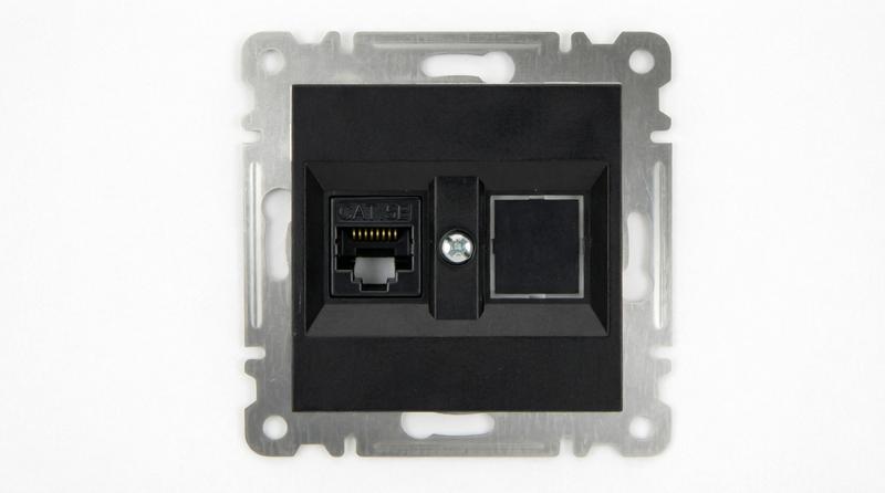 розетка компьютерная 2-м cat 5 сп 16а ip20 250в karea механизм черн. makel 57054035 от BTSprom.by