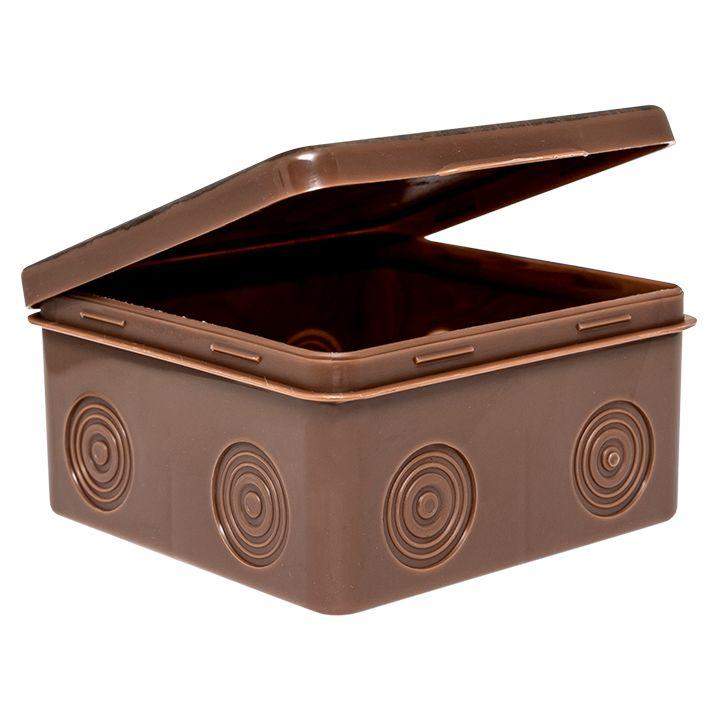  Коробка распаячная КМР-030-034 пылевлагозащ. 100х100х55 без мембранных вводов темн. дерево EKF plc-kmr-030-034-t фото в каталоге от BTSprom.by