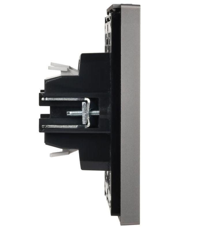  Выключатель 1-кл. FORTE&PIANO 10А FP510 с самовозвратом сталь IEK FP-V14-0-10-1-K46 фото в каталоге от BTSprom.by