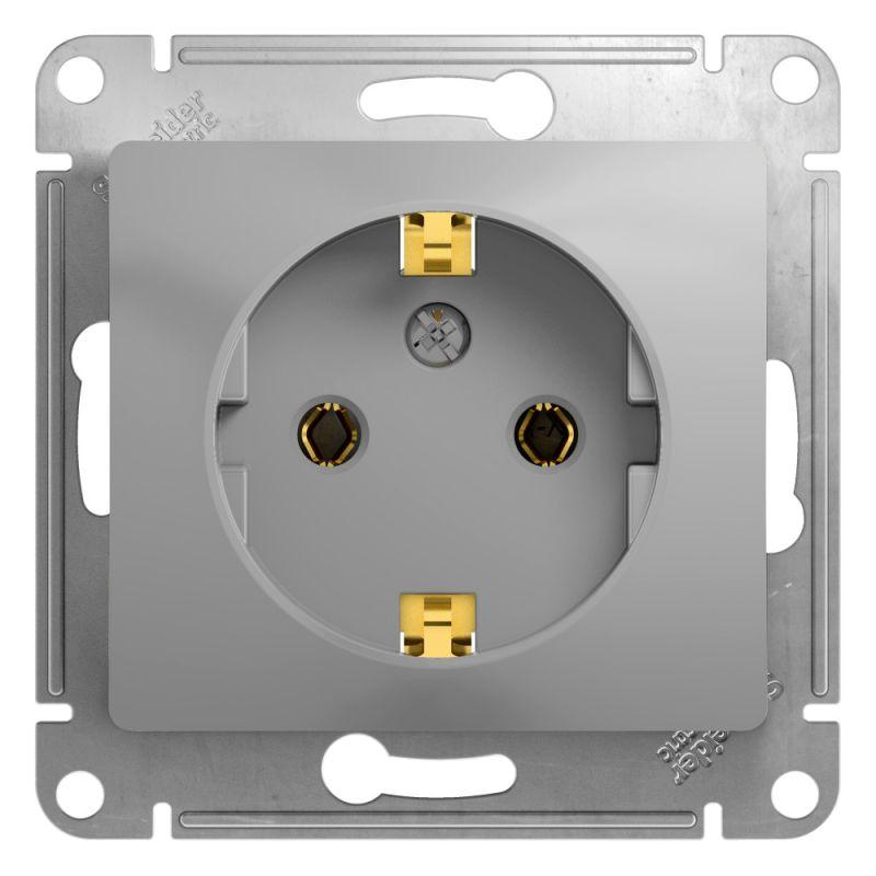 розетка 1-м сп glossa 16а ip20 с заземл. механизм алюм. se gsl000343 от BTSprom.by
