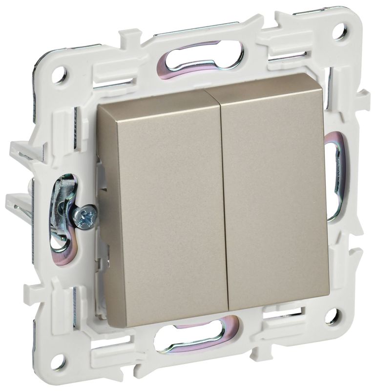 выключатель 2-кл. skandy 10а sk-v04sh шампань iek sk-v20-0-10-k37 от BTSprom.by