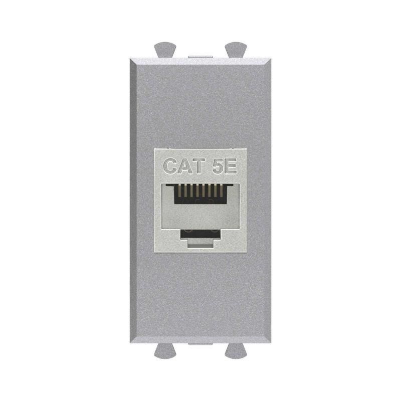 розетка компьютерная 1мод. avanti "закаленная сталь" rj45 кат.5e без шторок экранир. модульная механизм dkc 4404761 от BTSprom.by